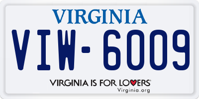 VA license plate VIW6009