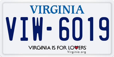 VA license plate VIW6019