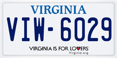 VA license plate VIW6029