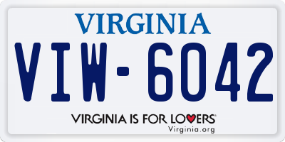 VA license plate VIW6042