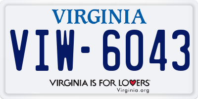 VA license plate VIW6043
