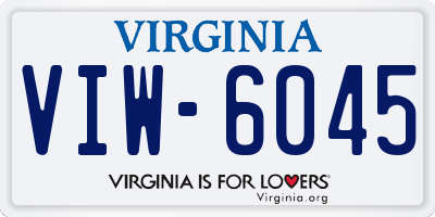 VA license plate VIW6045