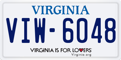 VA license plate VIW6048