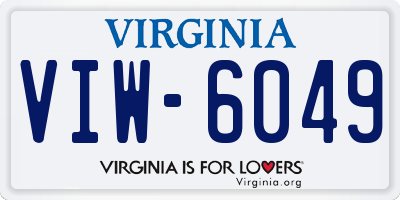 VA license plate VIW6049