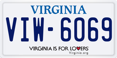 VA license plate VIW6069