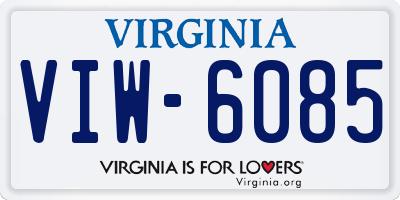 VA license plate VIW6085