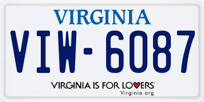 VA license plate VIW6087