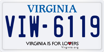 VA license plate VIW6119