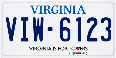 VA license plate VIW6123