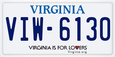 VA license plate VIW6130