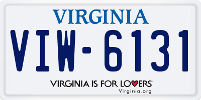 VA license plate VIW6131