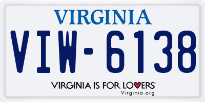 VA license plate VIW6138