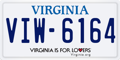 VA license plate VIW6164
