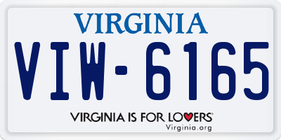 VA license plate VIW6165