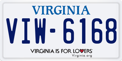 VA license plate VIW6168