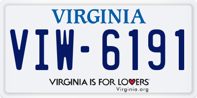 VA license plate VIW6191
