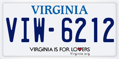 VA license plate VIW6212
