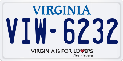 VA license plate VIW6232