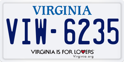 VA license plate VIW6235