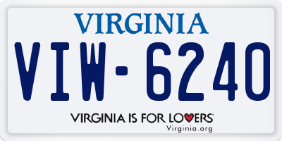 VA license plate VIW6240