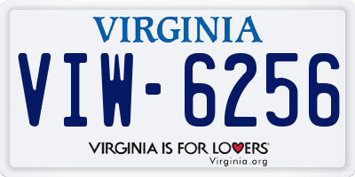 VA license plate VIW6256