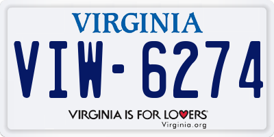 VA license plate VIW6274