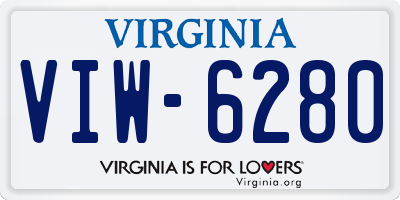 VA license plate VIW6280