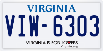 VA license plate VIW6303
