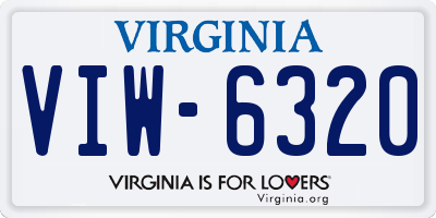 VA license plate VIW6320