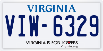 VA license plate VIW6329