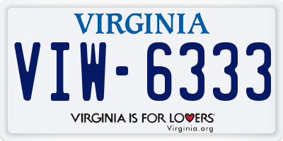 VA license plate VIW6333