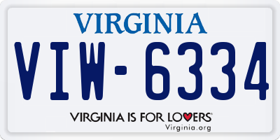 VA license plate VIW6334