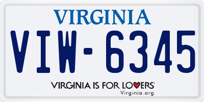 VA license plate VIW6345