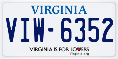 VA license plate VIW6352