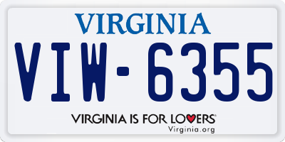 VA license plate VIW6355