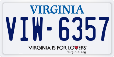VA license plate VIW6357