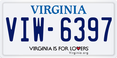 VA license plate VIW6397