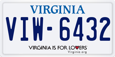 VA license plate VIW6432