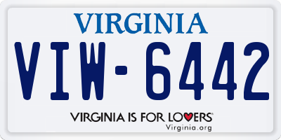 VA license plate VIW6442