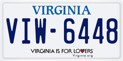 VA license plate VIW6448