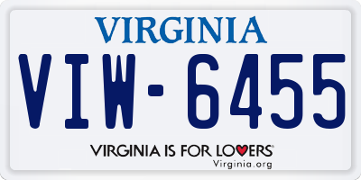 VA license plate VIW6455