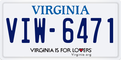 VA license plate VIW6471