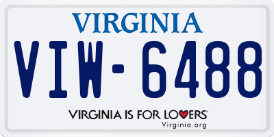 VA license plate VIW6488