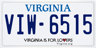 VA license plate VIW6515