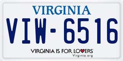 VA license plate VIW6516