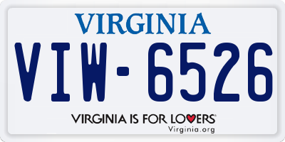 VA license plate VIW6526