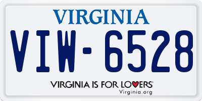 VA license plate VIW6528