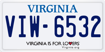 VA license plate VIW6532