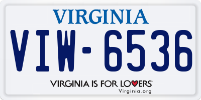 VA license plate VIW6536