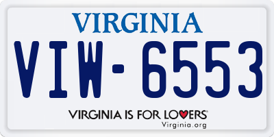 VA license plate VIW6553